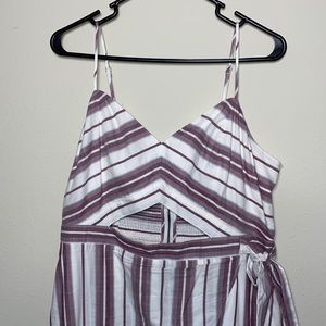 Faux wrap cut-out dress